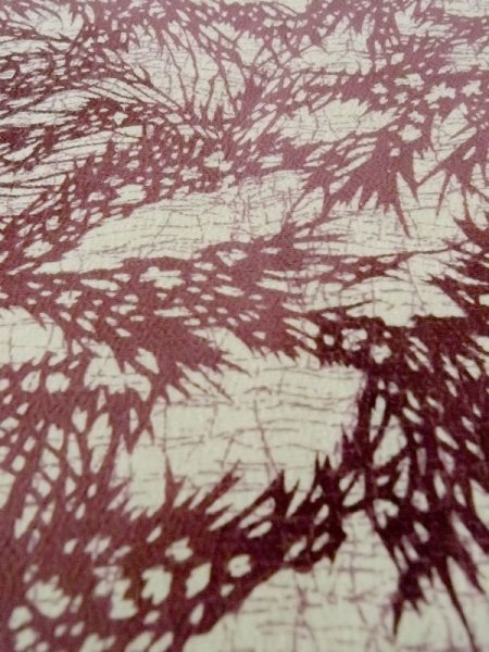 画像10: N0210A  女性用 羽織  シルク(正絹)   オフ ホワイト, 葉 【中古】 【USED】 【リサイクル】 ★★☆☆☆ (10)