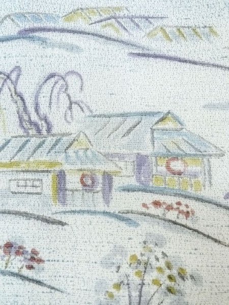 画像5: N0210C  女性用 羽織  シルク(正絹) 淡い 緑み 水色, もみじ 【中古】 【USED】 【リサイクル】 ★★☆☆☆ (5)