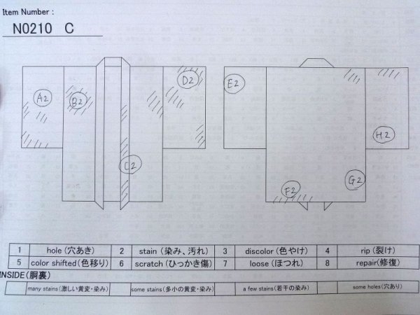 画像13: N0210C  女性用 羽織  シルク(正絹) 淡い 緑み 水色, もみじ 【中古】 【USED】 【リサイクル】 ★★☆☆☆ (13)