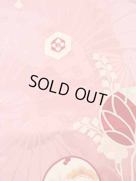 画像3: N0210D  女性用 羽織  シルク(正絹)  光沢のある 桃色, 梅 【中古】 【USED】 【リサイクル】 ★★★☆☆ (3)