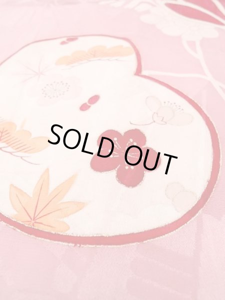 画像10: N0210D  女性用 羽織  シルク(正絹)  光沢のある 桃色, 梅 【中古】 【USED】 【リサイクル】 ★★★☆☆ (10)