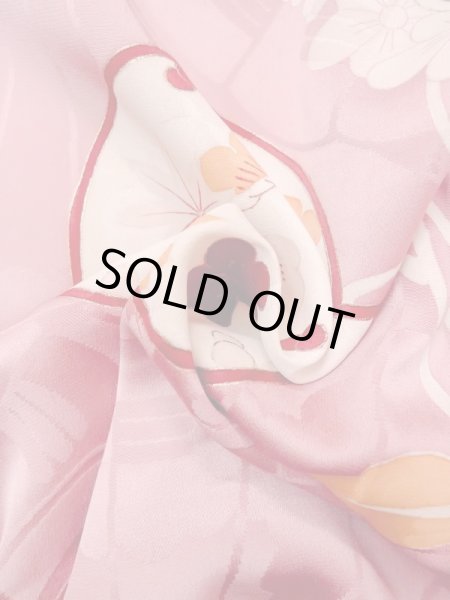 画像11: N0210D  女性用 羽織  シルク(正絹)  光沢のある 桃色, 梅 【中古】 【USED】 【リサイクル】 ★★★☆☆ (11)