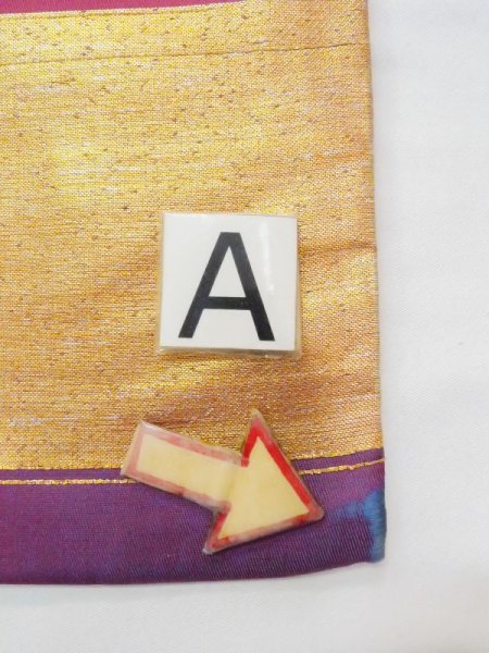 画像7: N0216C 名古屋帯 女性用着物 シルク(正絹)  光沢のある マルチカラー 花 【中古】 【USED】 【リサイクル】 ★★☆☆☆ (7)