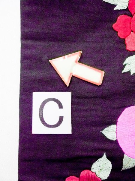 画像9: N0216D 名古屋帯 女性用着物 シルク(正絹)   黒 菊 【中古】 【USED】 【リサイクル】 ★★★☆☆ (9)