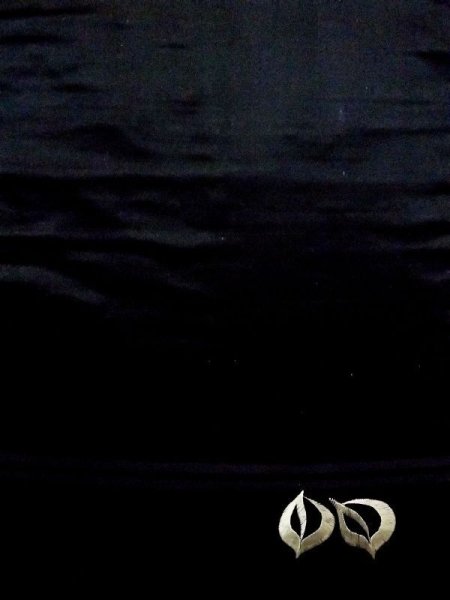 画像3: N0216E 名古屋帯 女性用着物 シルク(正絹)  光沢のある 黒 バラ 【中古】 【USED】 【リサイクル】 ★★★☆☆ (3)