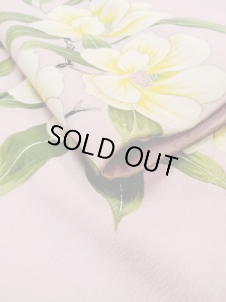 画像5: N0216L 名古屋帯 女性用着物 シルク（正絹）  淡い 桃色 花 【中古】 【USED】 【リサイクル】 ★★☆☆☆ (5)