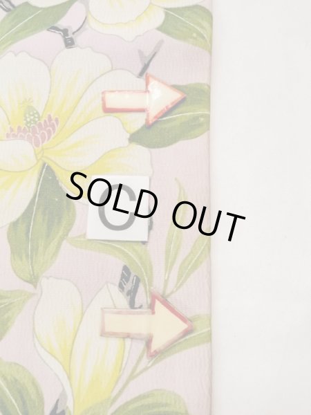 画像9: N0216L 名古屋帯 女性用着物 シルク（正絹）  淡い 桃色 花 【中古】 【USED】 【リサイクル】 ★★☆☆☆ (9)