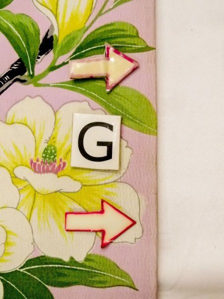 画像13: N0216L 名古屋帯 女性用着物 シルク(正絹)  淡い 桃色 花 【中古】 【USED】 【リサイクル】 ★★☆☆☆ (13)