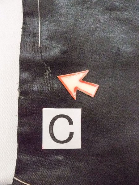 画像9: N0216O 名古屋帯 女性用着物 シルク(正絹)   黒 笹 【中古】 【USED】 【リサイクル】 ★★☆☆☆ (9)