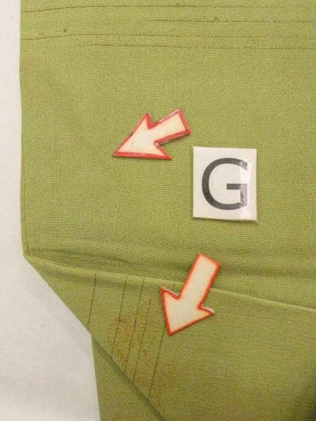 画像13: N0216P 名古屋帯 女性用着物 シルク(正絹) 淡い 灰色がかった 黄緑色 菊 【中古】 【USED】 【リサイクル】 ★★☆☆☆ (13)