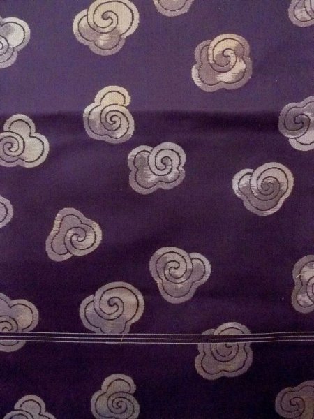 画像3: N0216Q 名古屋帯 女性用着物 シルク(正絹)   藤色 うず 【中古】 【USED】 【リサイクル】 ★★★☆☆ (3)