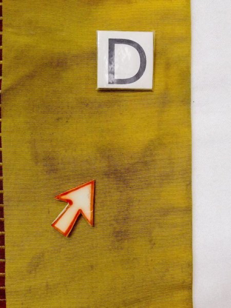 画像10: N0216S 名古屋帯 女性用着物 シルク(正絹)  鮮やか 黄色 縞 【中古】 【USED】 【リサイクル】 ★★☆☆☆ (10)