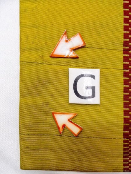 画像13: N0216S 名古屋帯 女性用着物 シルク(正絹)  鮮やか 黄色 縞 【中古】 【USED】 【リサイクル】 ★★☆☆☆ (13)