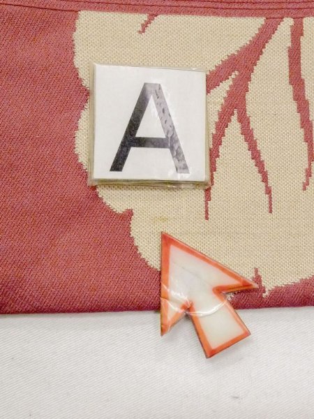 画像7: N0216W 名古屋帯 女性用着物 シルク(正絹) 淡い 灰色がかった 赤色 桐 【中古】 【USED】 【リサイクル】 ★★☆☆☆ (7)