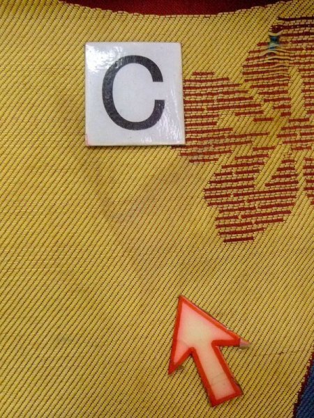 画像9: N0216Z 名古屋帯 女性用着物 シルク(正絹)  灰色がかった 黄色 花 【中古】 【USED】 【リサイクル】 ★☆☆☆☆ (9)