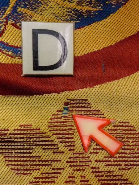 画像10: N0216Z 名古屋帯 女性用着物 シルク(正絹)  灰色がかった 黄色 花 【中古】 【USED】 【リサイクル】 ★☆☆☆☆ (10)