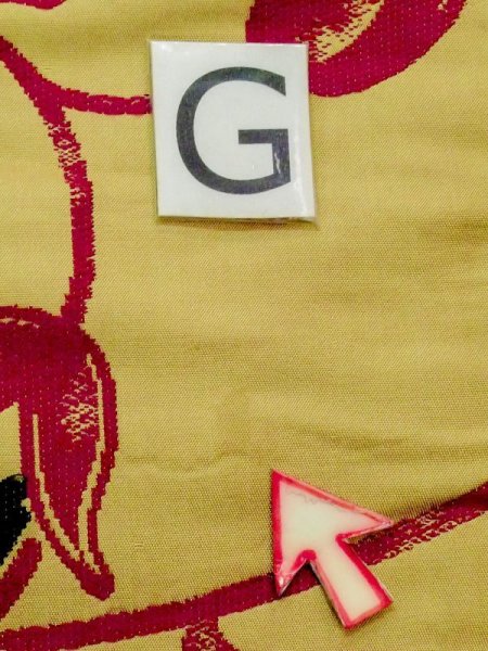 画像14: N0217B 名古屋帯 女性用着物 シルク(正絹)  灰色がかった 黄色 花 【中古】 【USED】 【リサイクル】 ★★☆☆☆ (14)