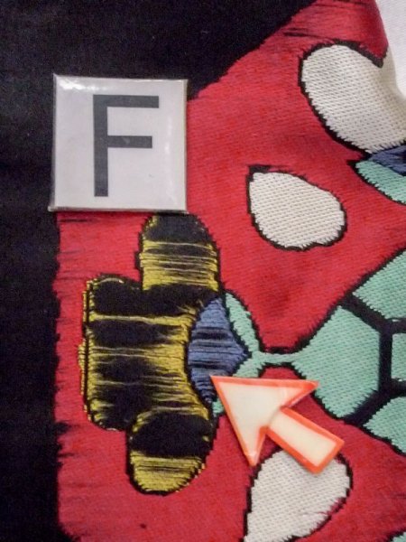 画像12: N0217D 名古屋帯 女性用着物 シルク(正絹)   黒 唐草 【中古】 【USED】 【リサイクル】 ★☆☆☆☆ (12)