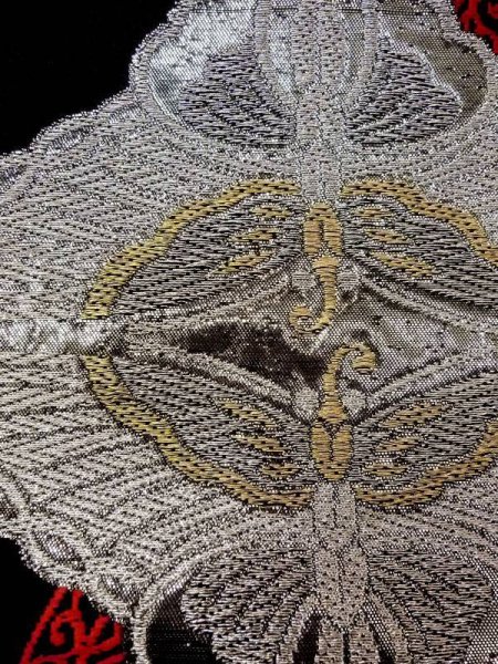 画像6: N0227A 袋帯 女性用着物 シルク(正絹)   黒 唐草 【中古】 【USED】 【リサイクル】 ★★★☆☆ (6)