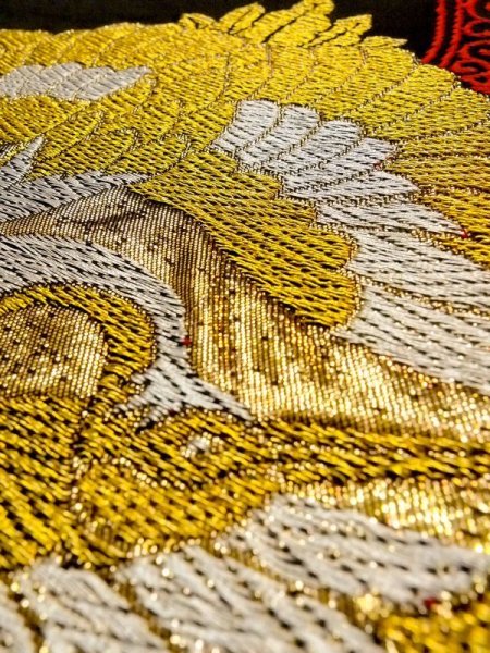 画像11: N0227A 袋帯 女性用着物 シルク(正絹)   黒 唐草 【中古】 【USED】 【リサイクル】 ★★★☆☆ (11)