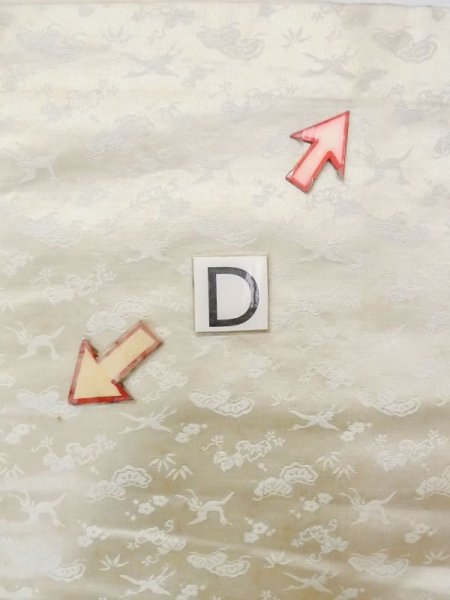 画像14: N0227B 袋帯 女性用着物 シルク(正絹)  光沢のある オフ ホワイト 梅 【中古】 【USED】 【リサイクル】 ★☆☆☆☆ (14)