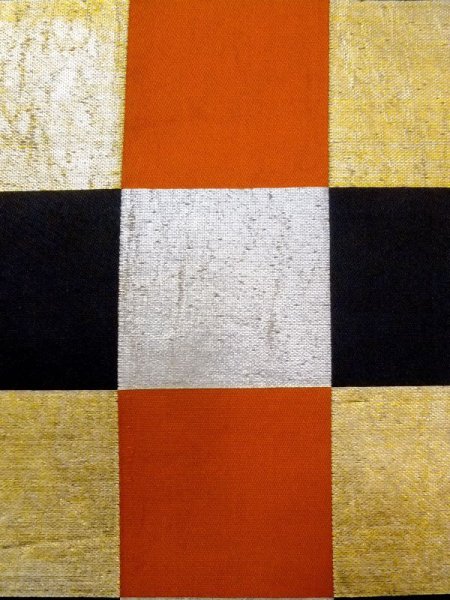 画像5: N0227E 袋帯 女性用着物 シルク(正絹)   マルチカラー チェック柄 【中古】 【USED】 【リサイクル】 ★★☆☆☆ (5)