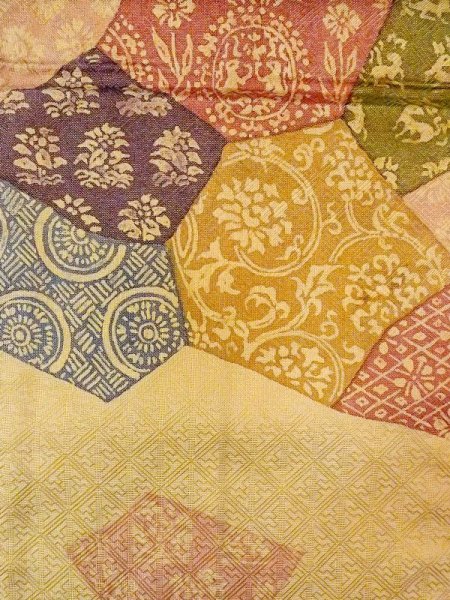 画像6: N0227G 袋帯 女性用着物 シルク（正絹）  光沢のある 金色 花 【中古】 【USED】 【リサイクル】 ★★☆☆☆ (6)