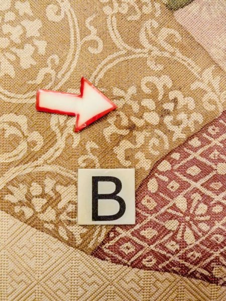 画像20: N0227G 袋帯 女性用着物 シルク（正絹）  光沢のある 金色 花 【中古】 【USED】 【リサイクル】 ★★☆☆☆ (20)