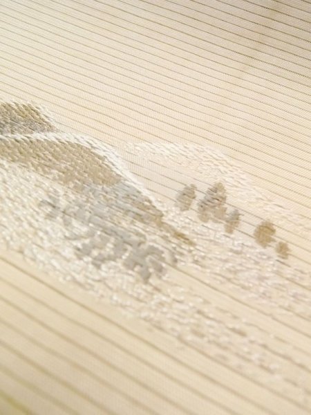 画像15: N0227I 袋帯 女性用着物 シルク(正絹)   アイボリー 菊 【中古】 【USED】 【リサイクル】 ★★☆☆☆ (15)