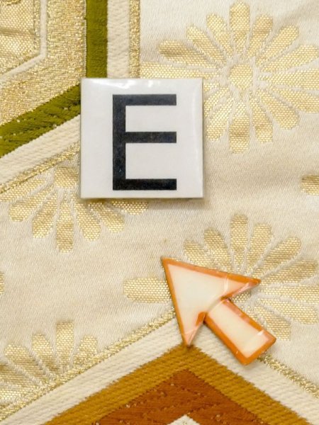 画像16: N0227L 袋帯 女性用着物 シルク(正絹)   アイボリー 菊 【中古】 【USED】 【リサイクル】 ★★☆☆☆ (16)