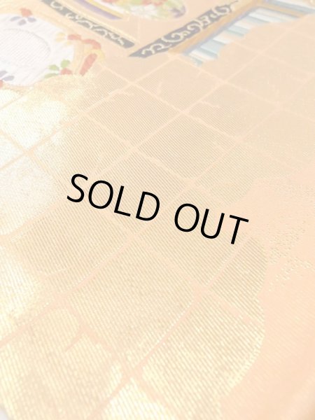 画像12: N0227N 袋帯 女性用着物 化繊  鮮やか 橙色 ぼたん 【中古】 【USED】 【リサイクル】 ★★☆☆☆ (12)