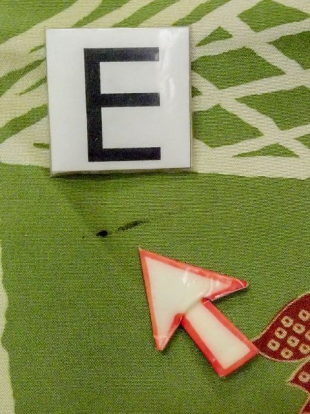 画像19: N0227P 袋帯 女性用着物 シルク(正絹)   緑色 花 【中古】 【USED】 【リサイクル】 ★☆☆☆☆ (19)