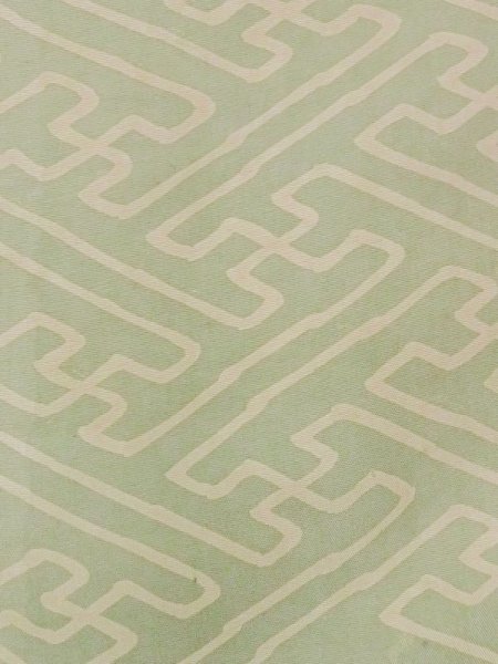 画像6: N0227U 名古屋帯 女性用着物 シルク(正絹) 灰色がかった 緑み 水色 花 【中古】 【USED】 【リサイクル】 ★☆☆☆☆ (6)