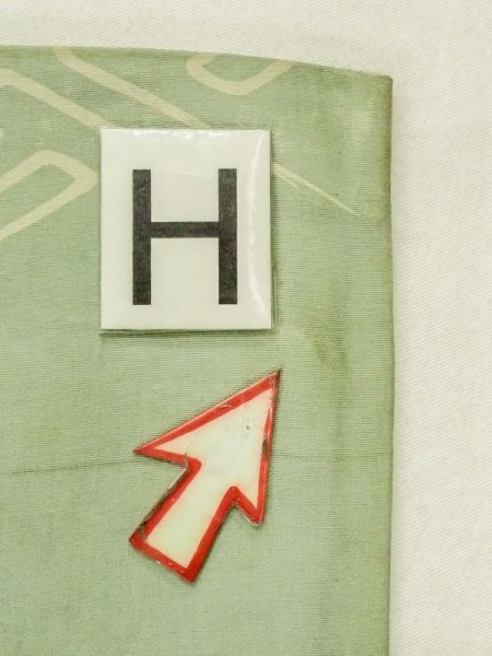 画像19: N0227U 名古屋帯 女性用着物 シルク(正絹) 灰色がかった 緑み 水色 花 【中古】 【USED】 【リサイクル】 ★☆☆☆☆ (19)