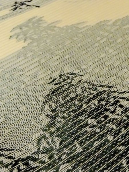 画像7: N0227V 袋帯 女性用着物 シルク(正絹)   アイボリー 竹 【中古】 【USED】 【リサイクル】 ★★☆☆☆ (7)