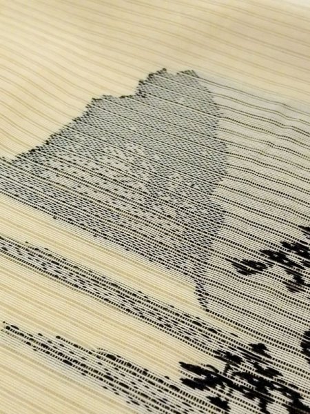 画像8: N0227V 袋帯 女性用着物 シルク(正絹)   アイボリー 竹 【中古】 【USED】 【リサイクル】 ★★☆☆☆ (8)