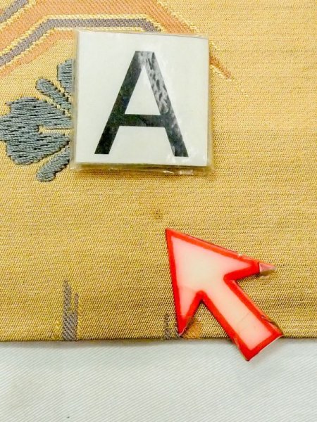 画像10: N0227X 袋帯 女性用着物 シルク(正絹)   金色 花菱 【中古】 【USED】 【リサイクル】 ★★☆☆☆ (10)