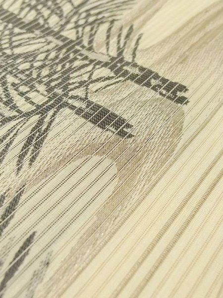 画像6: N0228C 袋帯 女性用着物 シルク(正絹)   アイボリー 木 【中古】 【USED】 【リサイクル】 ★★☆☆☆ (6)