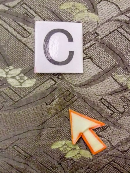 画像11: N0228D 袋帯 女性用着物 シルク(正絹)  灰色がかった オリーブ 花 【中古】 【USED】 【リサイクル】 ★★☆☆☆ (11)