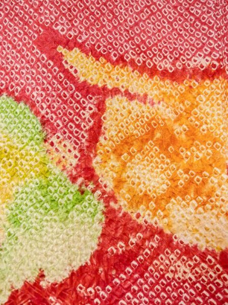 画像5: N0305B Mint  女性用 羽織  シルク(正絹)   赤色, 鳥 【中古】 【USED】 【リサイクル】 ★★★★☆ (5)