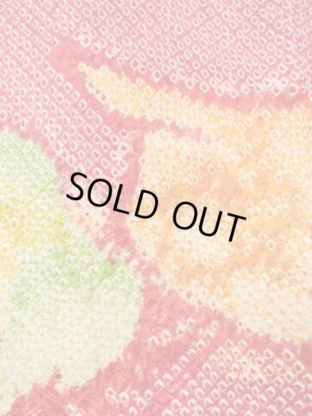 画像5: N0305B Mint  女性用 羽織  シルク（正絹）   赤色, 鳥 【中古】 【USED】 【リサイクル】 ★★★★☆ (5)