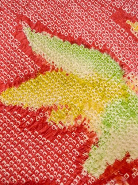 画像6: N0305B Mint  女性用 羽織  シルク(正絹)   赤色, 鳥 【中古】 【USED】 【リサイクル】 ★★★★☆ (6)