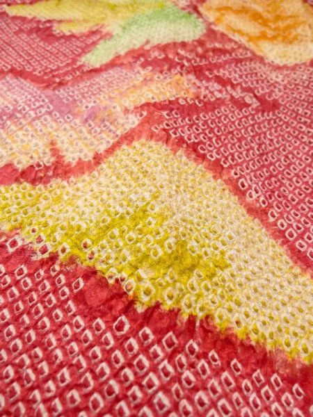 画像8: N0305B Mint  女性用 羽織  シルク(正絹)   赤色, 鳥 【中古】 【USED】 【リサイクル】 ★★★★☆ (8)