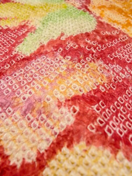 画像9: N0305B Mint  女性用 羽織  シルク(正絹)   赤色, 鳥 【中古】 【USED】 【リサイクル】 ★★★★☆ (9)