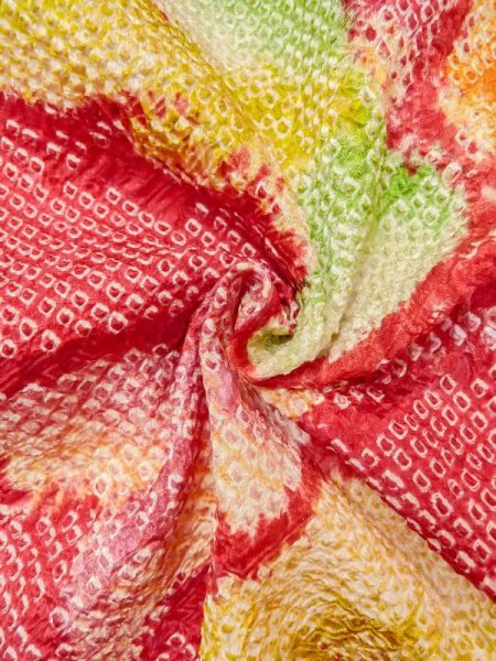 画像11: N0305B Mint  女性用 羽織  シルク(正絹)   赤色, 鳥 【中古】 【USED】 【リサイクル】 ★★★★☆ (11)