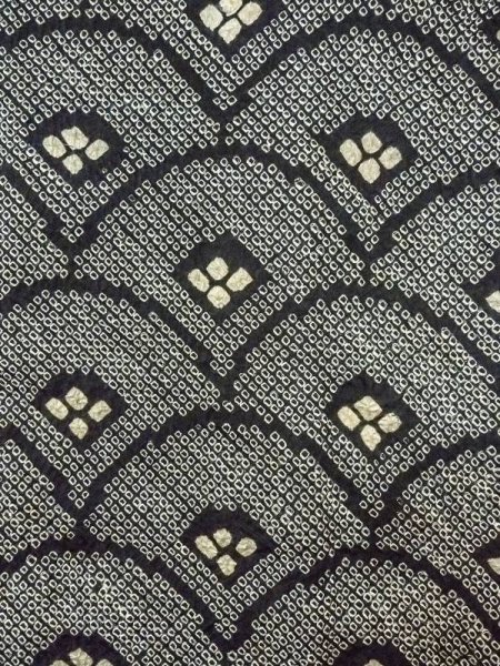 画像3: N0305C  女性用 羽織  シルク(正絹)   黒, 青海波 【中古】 【USED】 【リサイクル】 ★★★☆☆ (3)