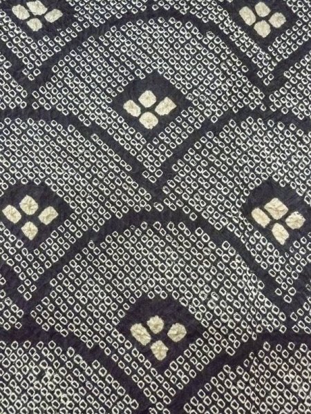 画像6: N0305C  女性用 羽織  シルク(正絹)   黒, 青海波 【中古】 【USED】 【リサイクル】 ★★★☆☆ (6)