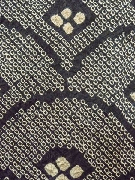 画像7: N0305C  女性用 羽織  シルク(正絹)   黒, 青海波 【中古】 【USED】 【リサイクル】 ★★★☆☆ (7)