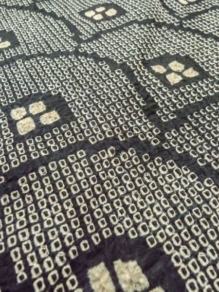 画像9: N0305C  女性用 羽織  シルク(正絹)   黒, 青海波 【中古】 【USED】 【リサイクル】 ★★★☆☆ (9)