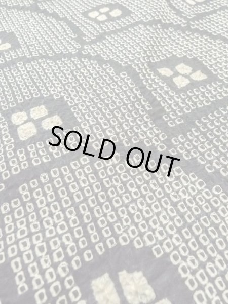 画像9: N0305C  女性用 羽織  シルク（正絹）   黒, 青海波 【中古】 【USED】 【リサイクル】 ★★★☆☆ (9)